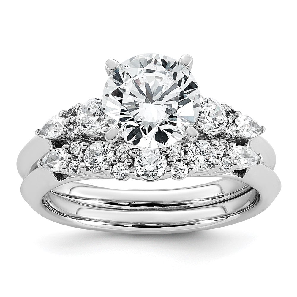 14kw 1 3/4ct Lab Grown Diamond VS+ F+ Round Complete Eng Ring
