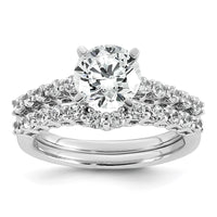 14kw 1 7/8ct Lab Grown Diamond VS+ F+ Round Complete Eng Ring