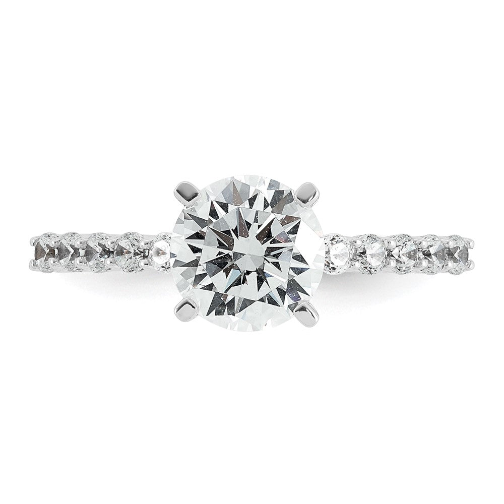 14kw 1 7/8ct Certified Lab Grown Diamond VS+ F+ Round Complete Eng Ring