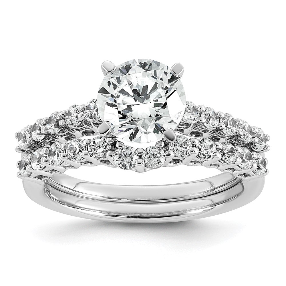 14kw 1 7/8ct Certified Lab Grown Diamond VS+ F+ Round Complete Eng Ring