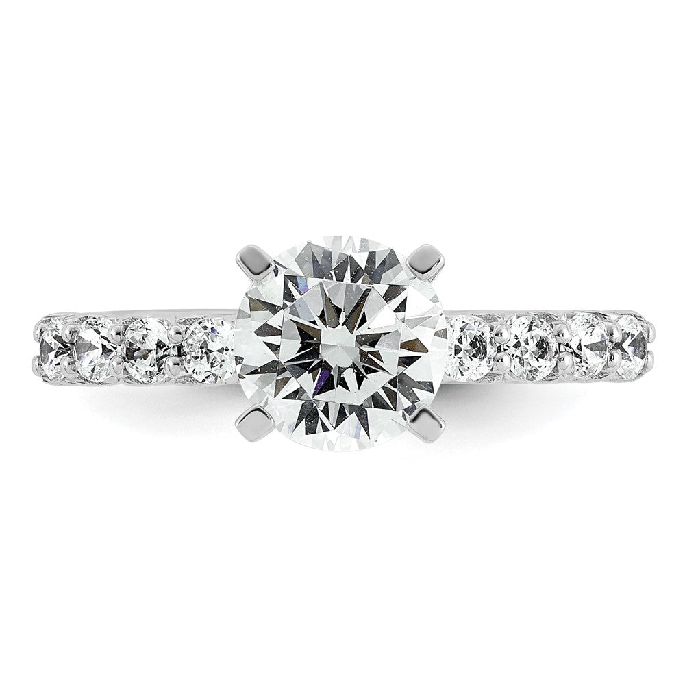 14kw 1 7/8ct Certified Lab Grown Diamond VS+ F+ Round Complete Eng Ring