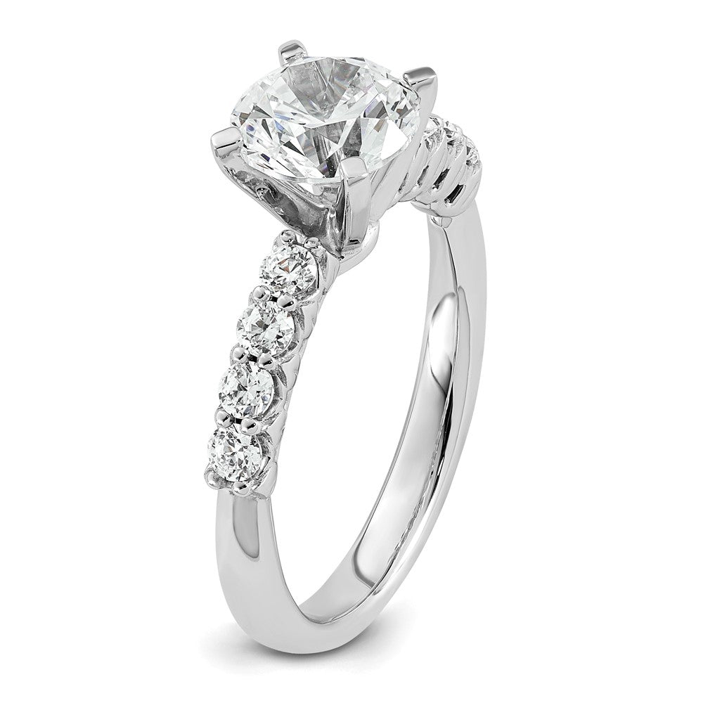 14kw 1 7/8ct Certified Lab Grown Diamond VS+ F+ Round Complete Eng Ring