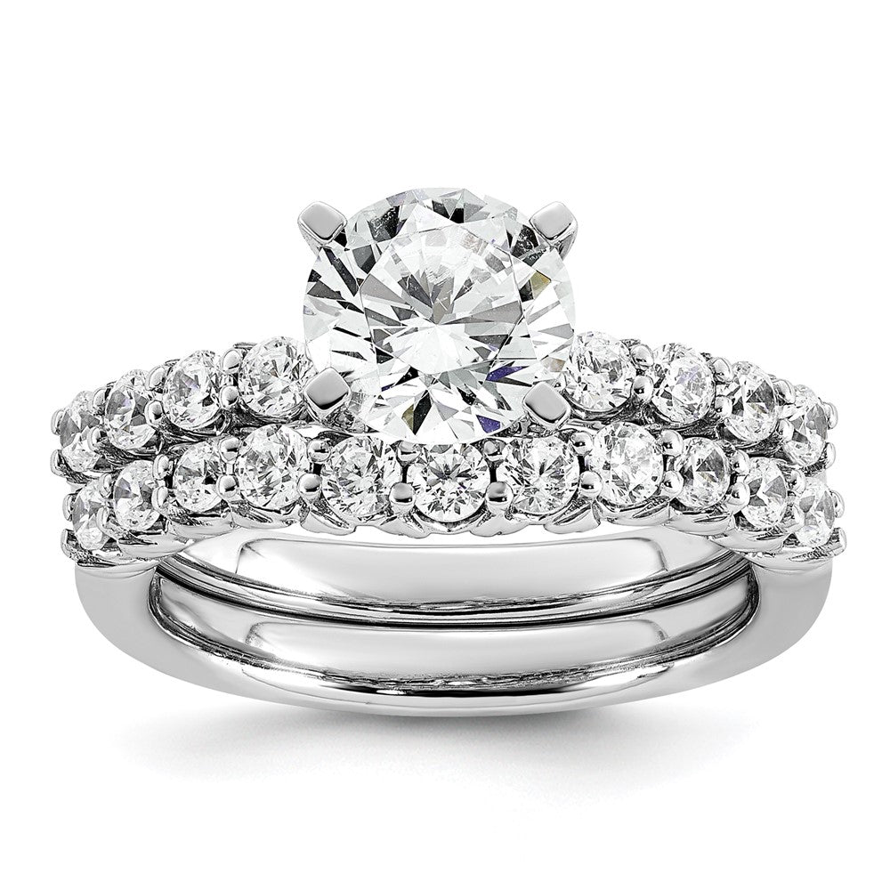 14kw 1 7/8ct Certified Lab Grown Diamond VS+ F+ Round Complete Eng Ring