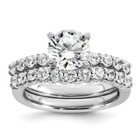 14kw 1 7/8ct Certified Lab Grown Diamond VS+ F+ Round Complete Eng Ring