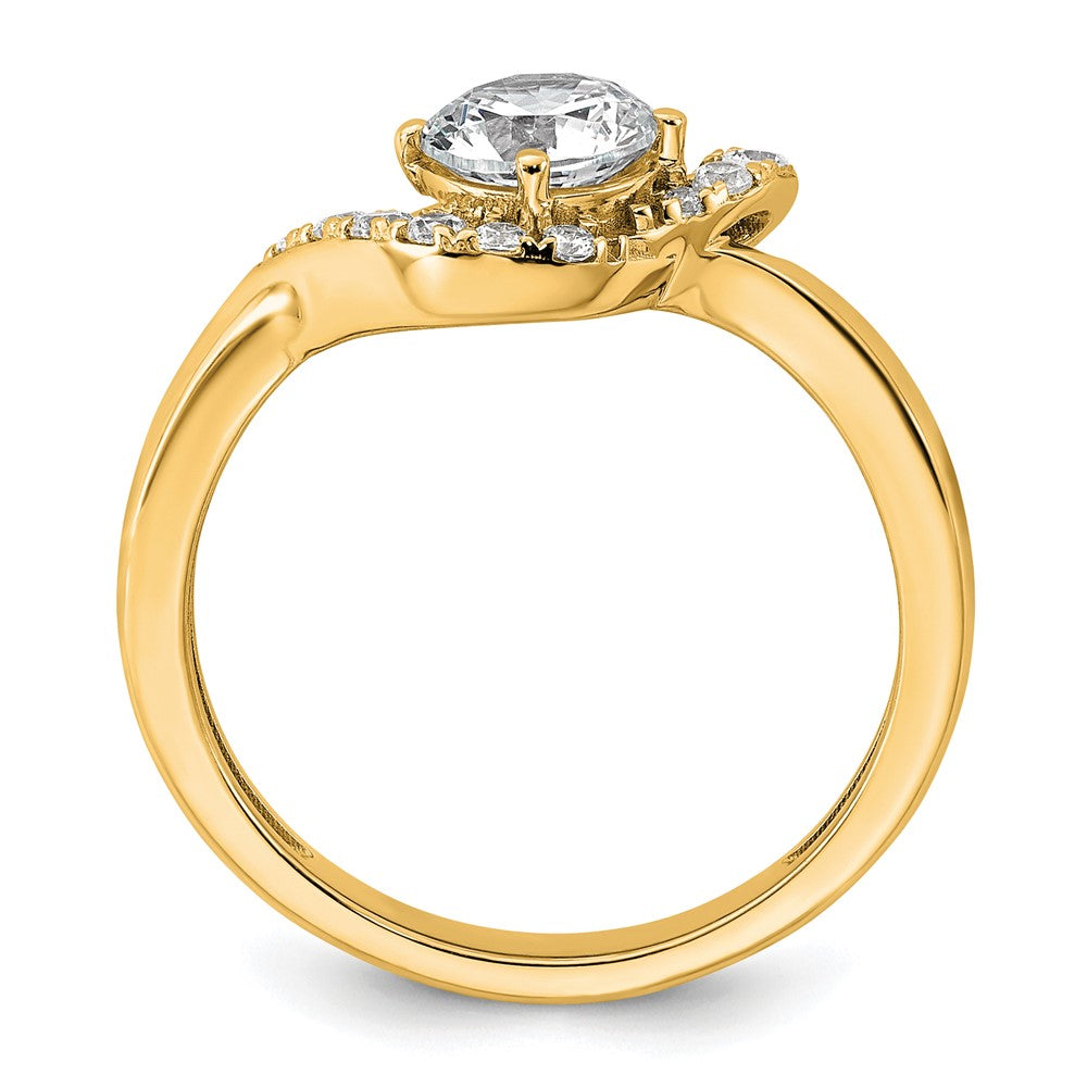 14k 7/8ct Certified Lab Grown Diamond VS+ F+ Round Comp Eng Ring