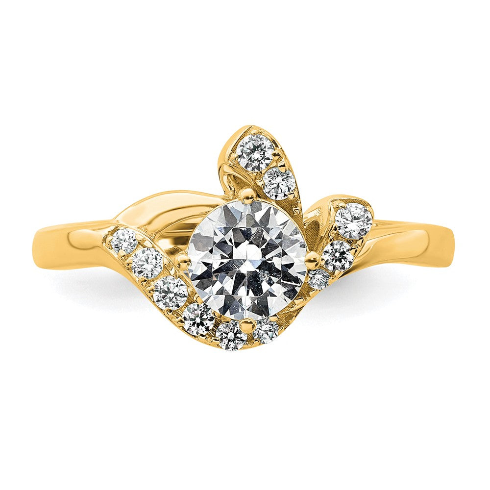 14k 7/8ct Certified Lab Grown Diamond VS+ F+ Round Comp Eng Ring