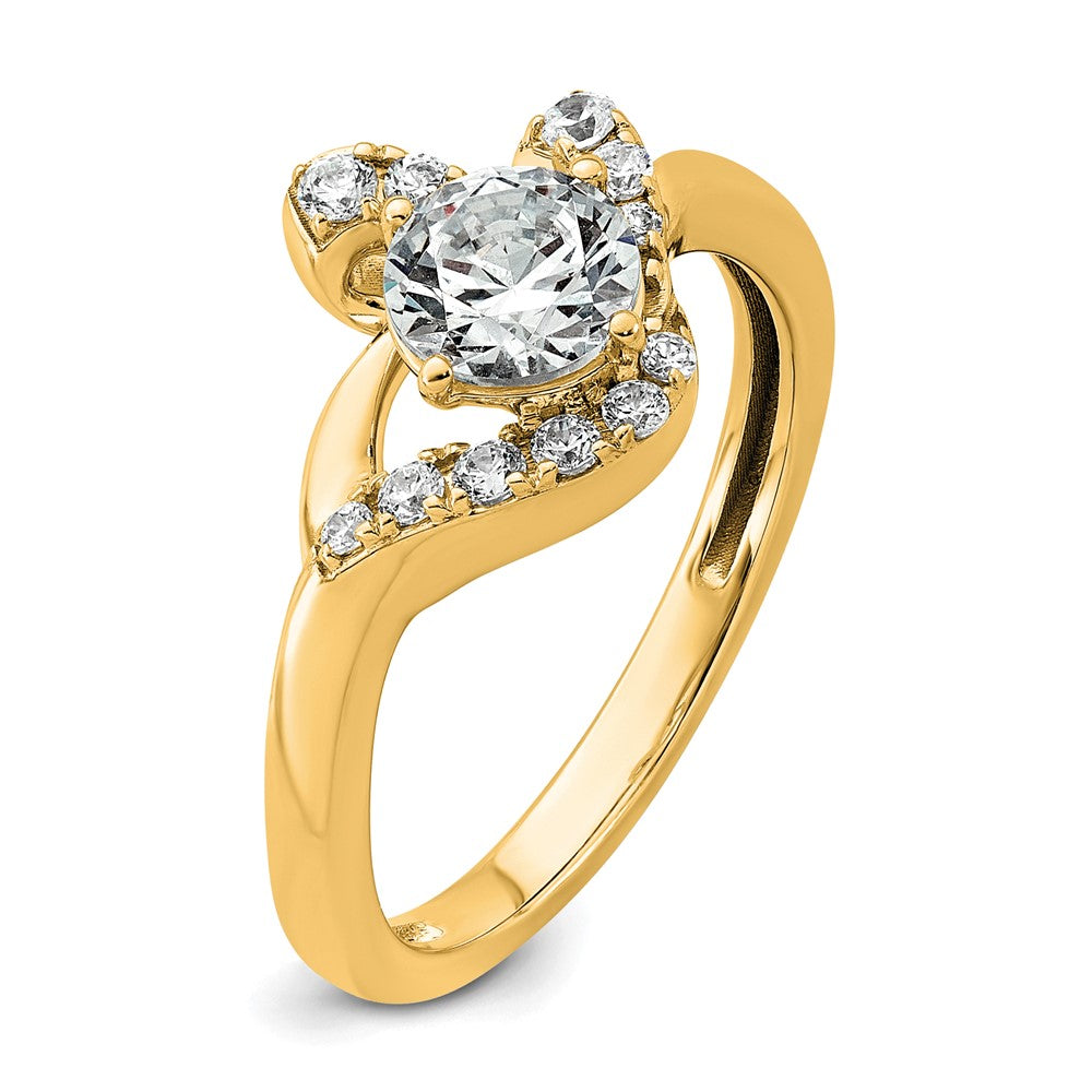 14k 7/8ct Certified Lab Grown Diamond VS+ F+ Round Comp Eng Ring