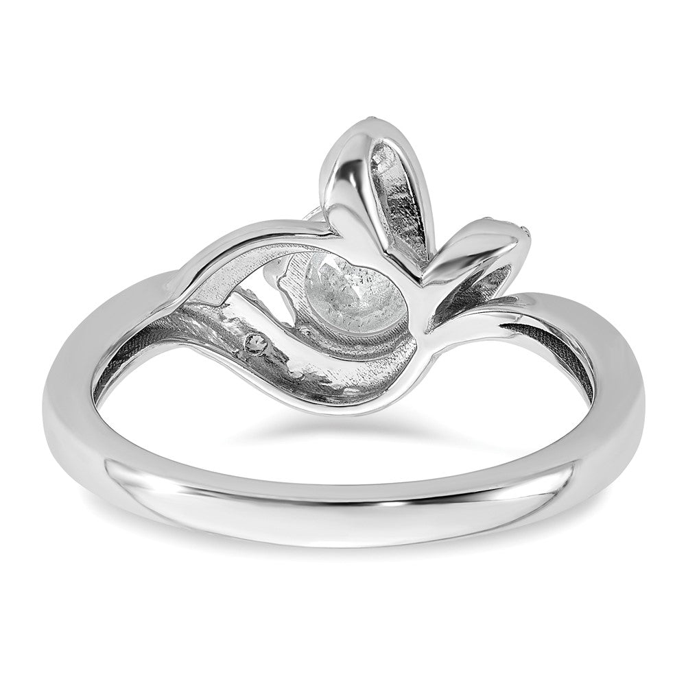 14k White Gold 7/8ct Lab Grown Diamond VS+ F+ Round Comp Eng Ring