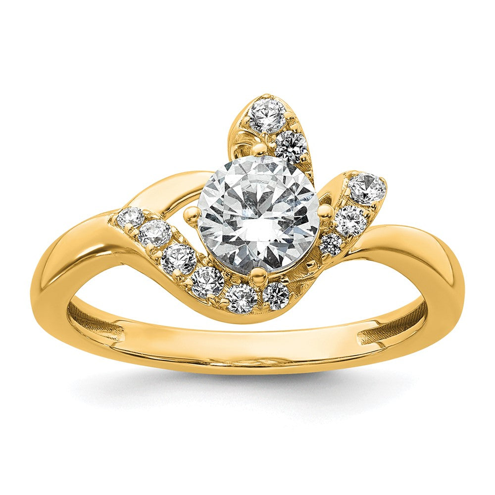 14k 7/8ct Lab Grown Diamond VS+ F+ Round Comp Eng Ring