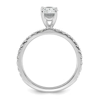 14k White Gold 1 1/3ct Cert Lab Grown Diamond VS+ F+ Oval Comp Eng Ring