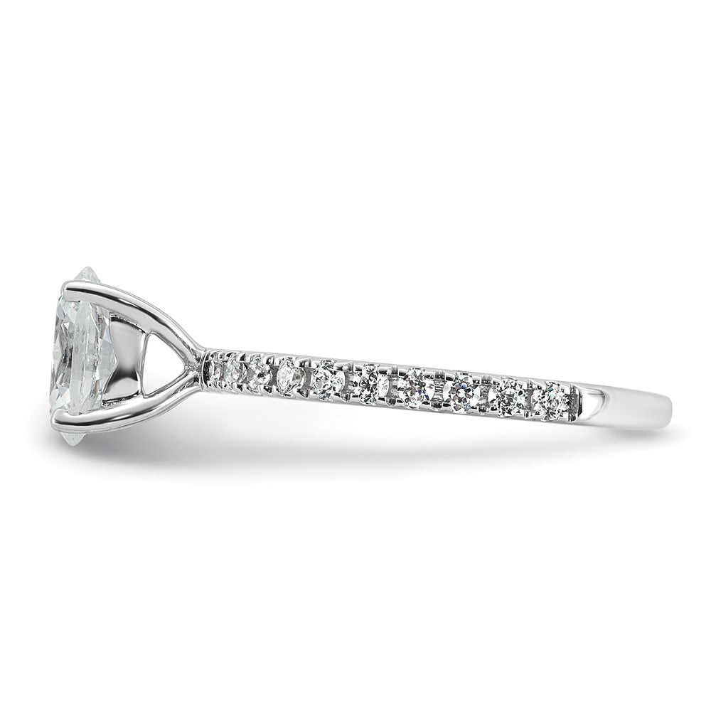 14k White Gold 1 1/3ct Cert Lab Grown Diamond VS+ F+ Oval Comp Eng Ring