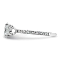 14k White Gold 1 1/3ct Cert Lab Grown Diamond VS+ F+ Oval Comp Eng Ring