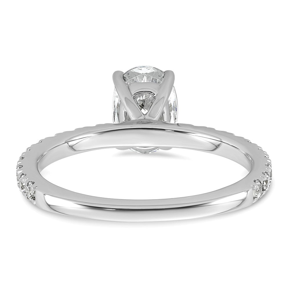 14k White Gold 1 1/3ct Cert Lab Grown Diamond VS+ F+ Oval Comp Eng Ring