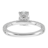 14k White Gold 1 1/3ct Cert Lab Grown Diamond VS+ F+ Oval Comp Eng Ring