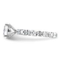 14k White Gold 2 1/2ct Cert Lab Grown Diamond VS+ F+ Oval Comp Eng Ring