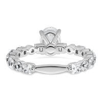 14k White Gold 2 1/2ct Cert Lab Grown Diamond VS+ F+ Oval Comp Eng Ring