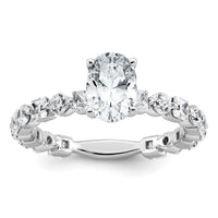 14k White Gold 2 1/2ct Cert Lab Grown Diamond VS+ F+ Oval Comp Eng Ring