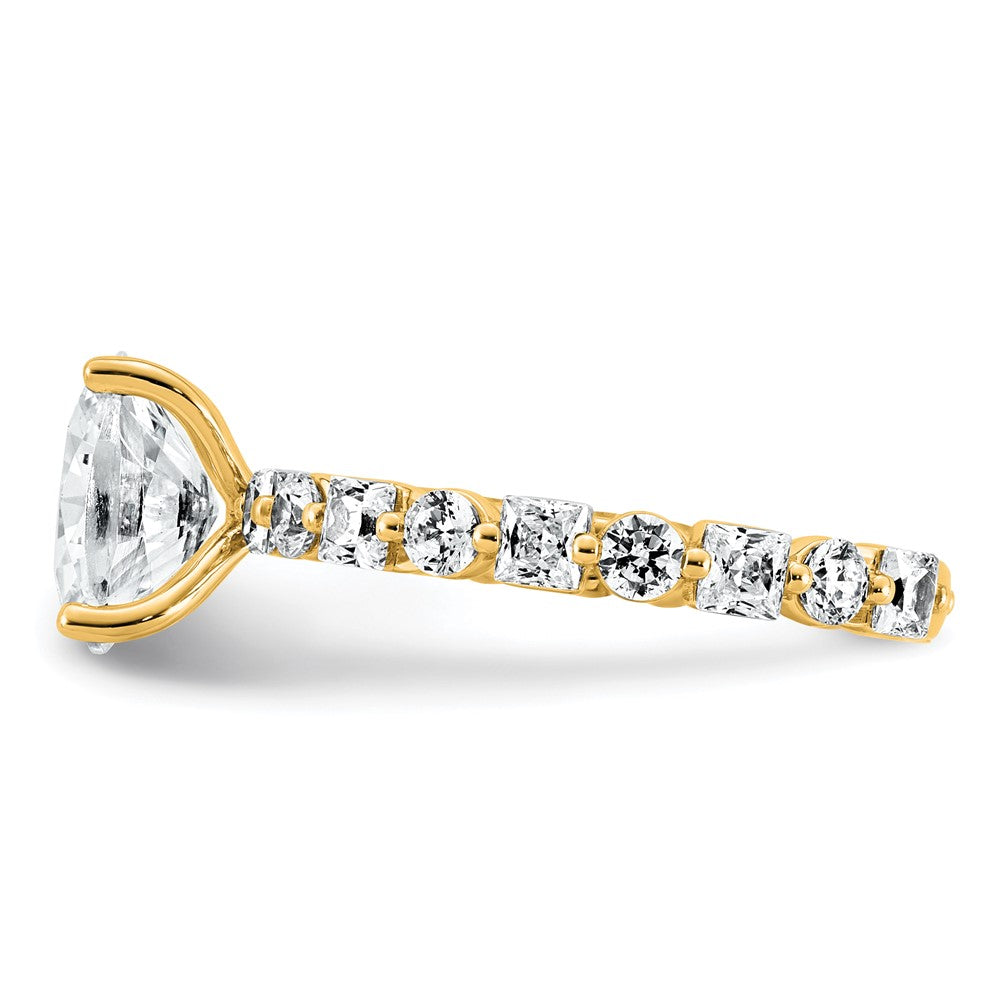 14k 3ct Lab Grown Diamond VS+ F+ Oval Complete Engagement Ring