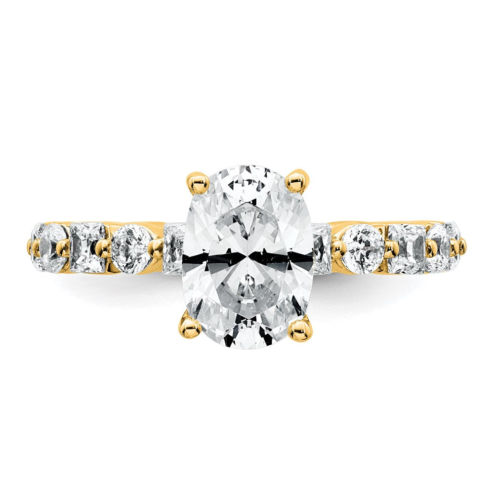 14k 3ct Lab Grown Diamond VS+ F+ Oval Complete Engagement Ring