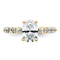14k 3ct Lab Grown Diamond VS+ F+ Oval Complete Engagement Ring