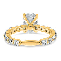 14k 3ct Lab Grown Diamond VS+ F+ Oval Complete Engagement Ring