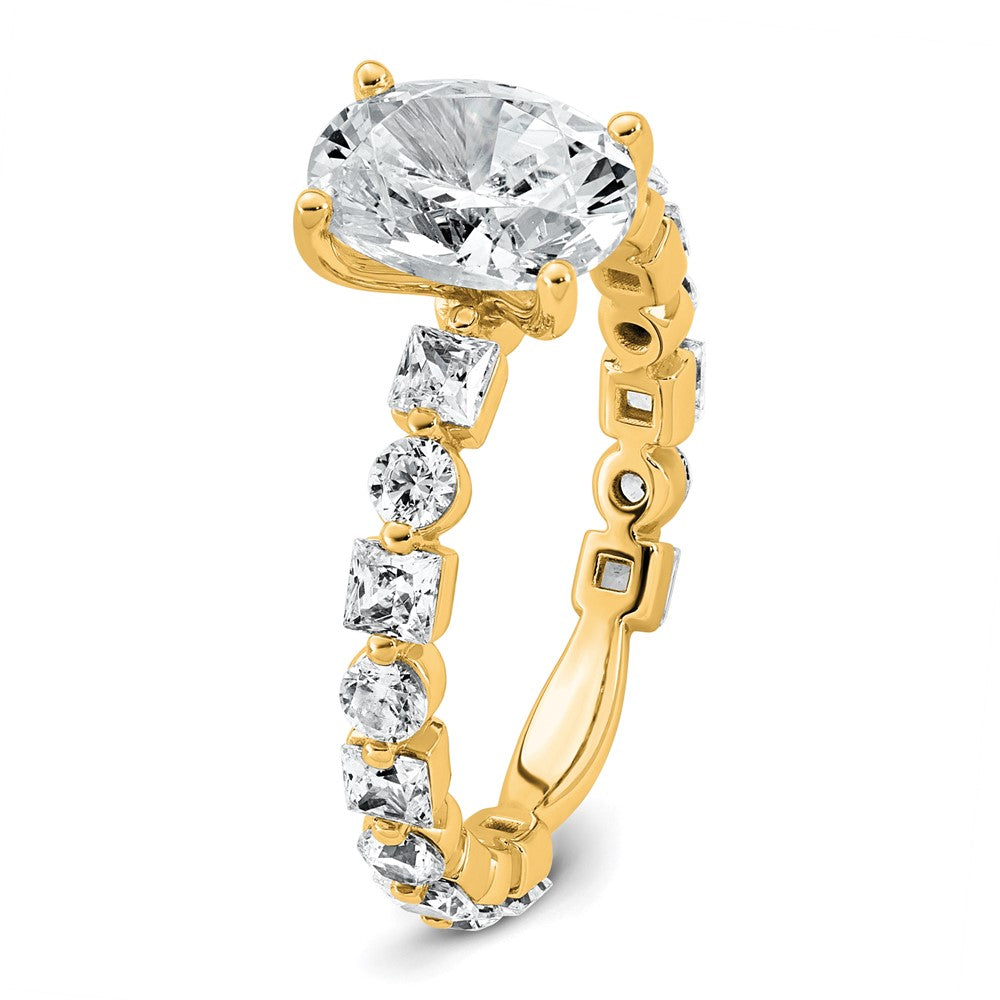 14k 3ct Lab Grown Diamond VS+ F+ Oval Complete Engagement Ring