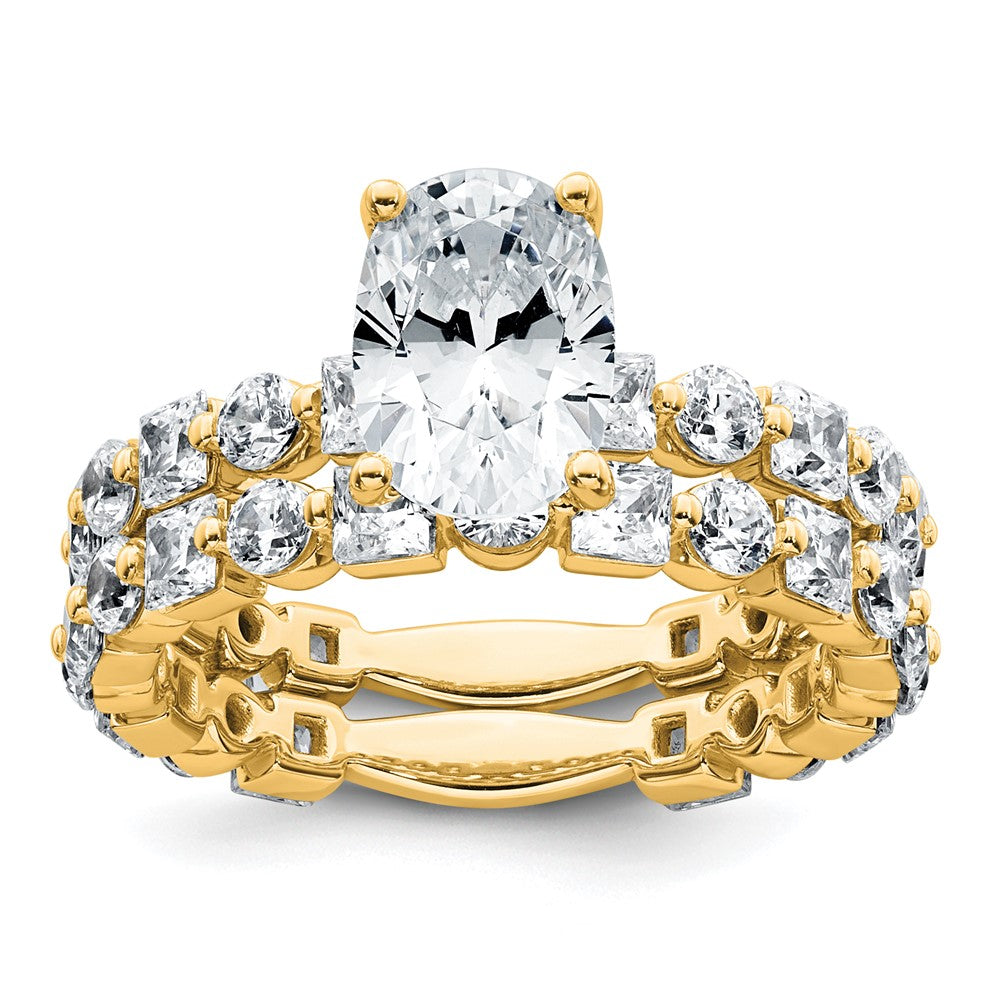 14k 3ct Lab Grown Diamond VS+ F+ Oval Complete Engagement Ring