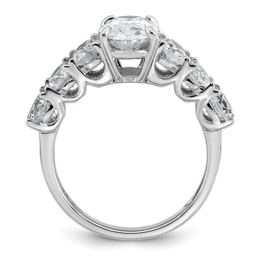 14kw 3 7/8ct Lab Grown Diamond VS+ F+ Oval Comp Engagement Ring
