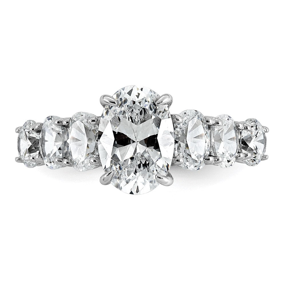 14kw 3 7/8ct Lab Grown Diamond VS+ F+ Oval Comp Engagement Ring