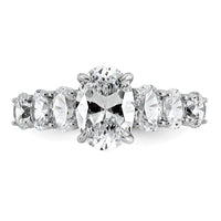 14kw 3 7/8ct Lab Grown Diamond VS+ F+ Oval Comp Engagement Ring