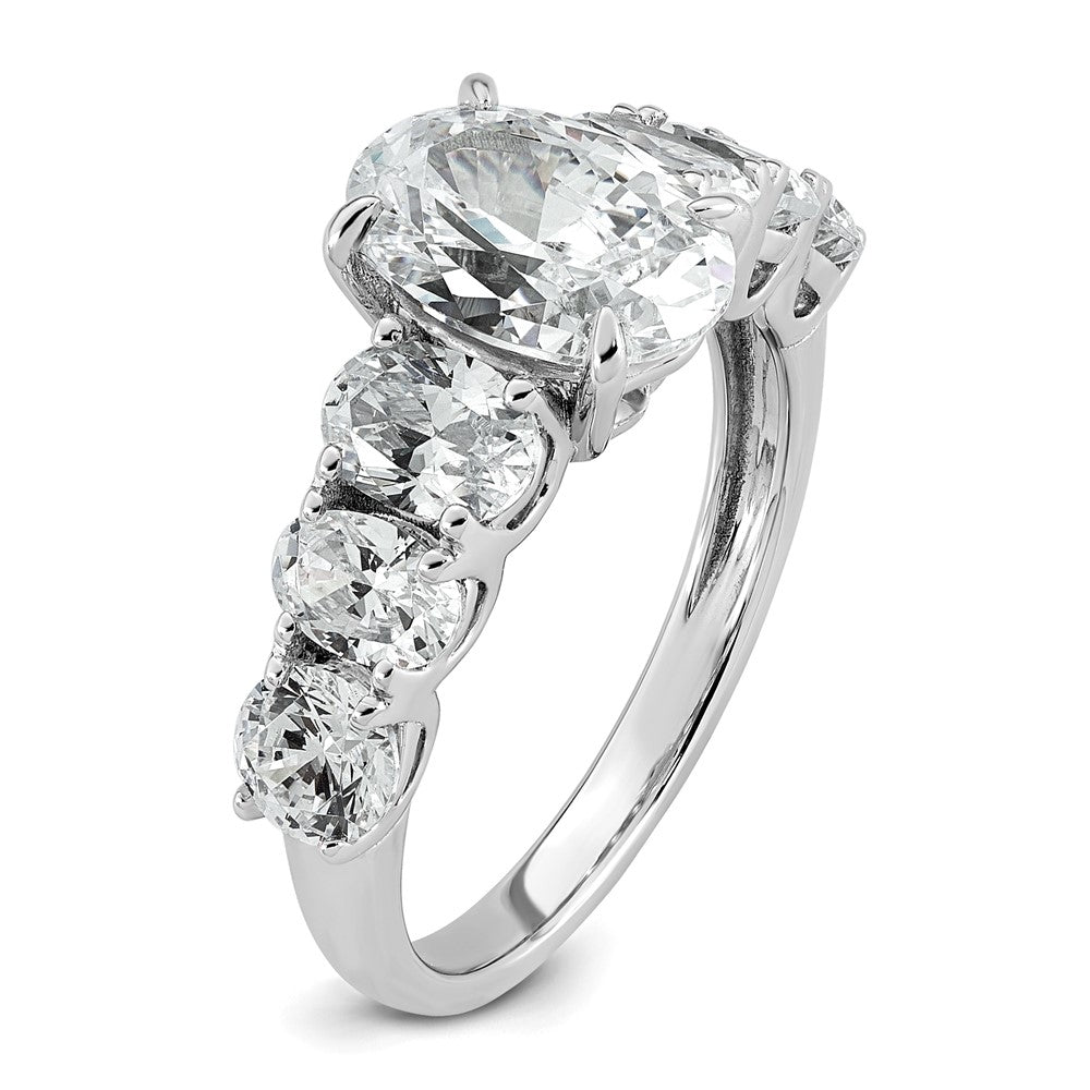 14kw 3 7/8ct Lab Grown Diamond VS+ F+ Oval Comp Engagement Ring