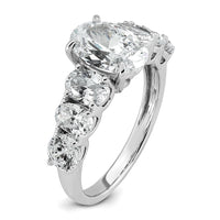 14kw 3 7/8ct Lab Grown Diamond VS+ F+ Oval Comp Engagement Ring