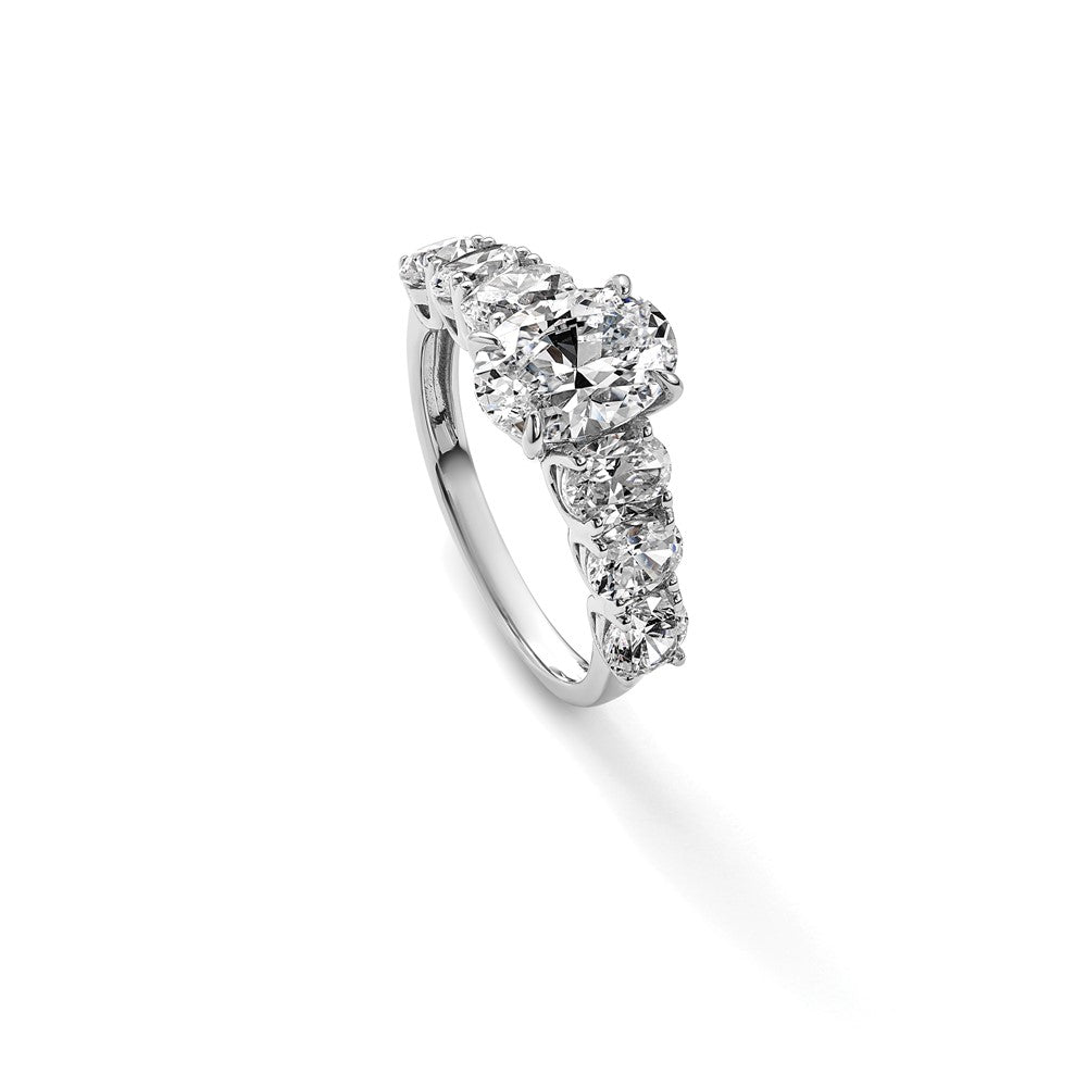 14kw 3 7/8ct Lab Grown Diamond VS+ F+ Oval Comp Engagement Ring