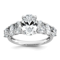 14kw 3 7/8ct Lab Grown Diamond VS+ F+ Oval Comp Engagement Ring