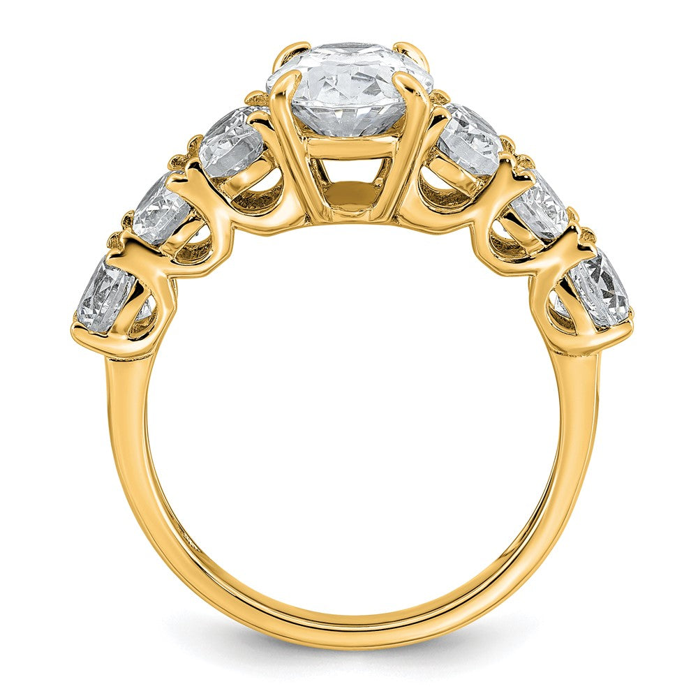 14k 3 7/8ct Certified Lab Grown Diamond VS+ F+ Oval Comp Eng Ring