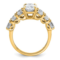 14k 3 7/8ct Certified Lab Grown Diamond VS+ F+ Oval Comp Eng Ring