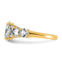 14k 3 7/8ct Certified Lab Grown Diamond VS+ F+ Oval Comp Eng Ring