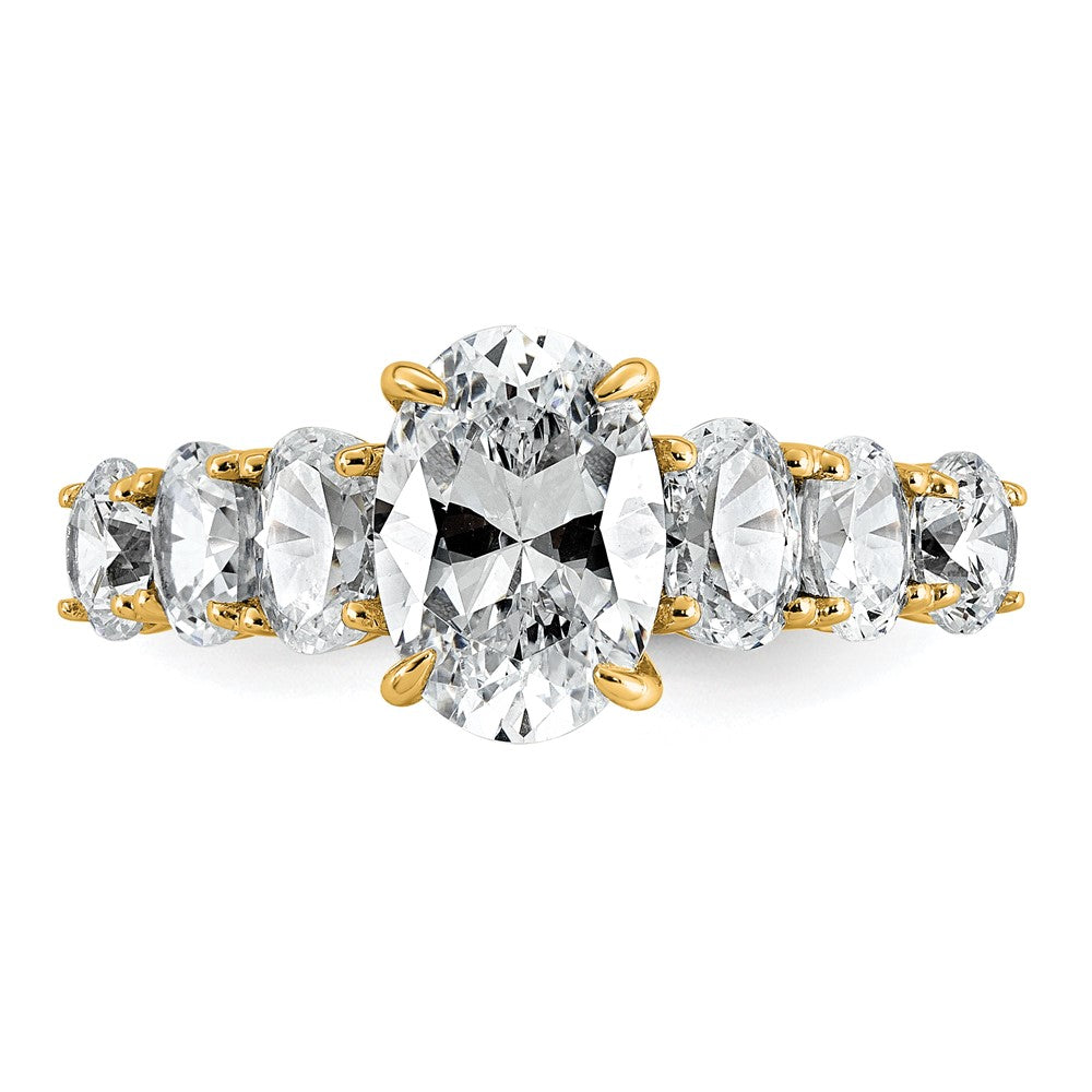 14k 3 7/8ct Certified Lab Grown Diamond VS+ F+ Oval Comp Eng Ring