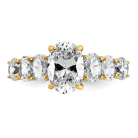 14k 3 7/8ct Certified Lab Grown Diamond VS+ F+ Oval Comp Eng Ring