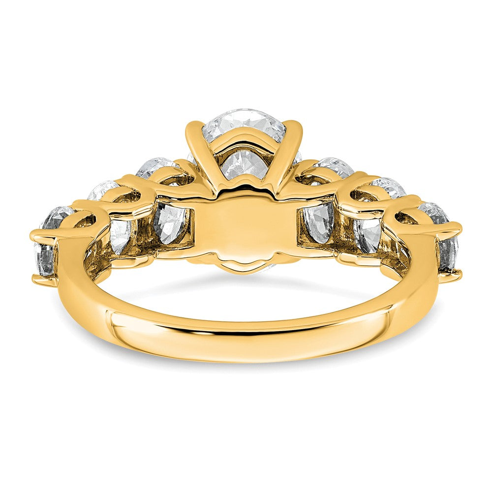 14k 3 7/8ct Certified Lab Grown Diamond VS+ F+ Oval Comp Eng Ring