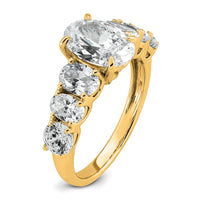 14k 3 7/8ct Certified Lab Grown Diamond VS+ F+ Oval Comp Eng Ring