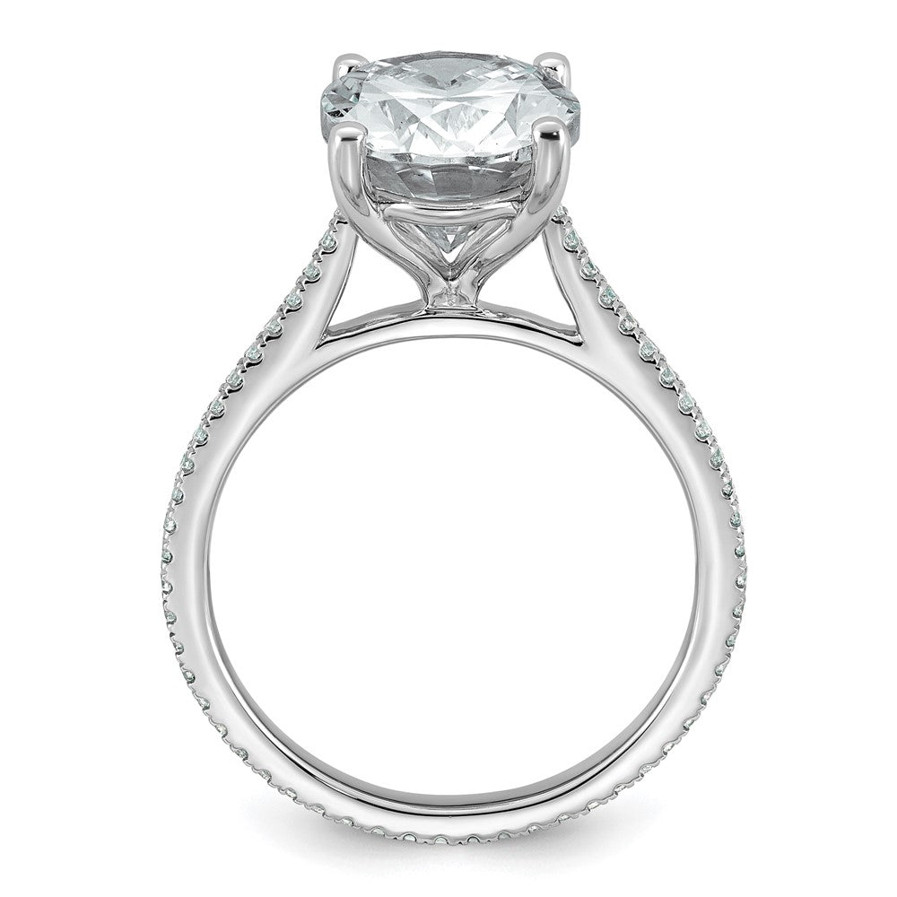 14k White Gold 4 1/4ct Lab Grown Diamond VS+ F+ Oval Comp Eng Ring