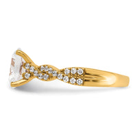 14k 1 7/8ct Lab Grown Diamond VS+ F+ Oval Complete Eng Ring