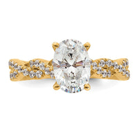 14k 1 7/8ct Lab Grown Diamond VS+ F+ Oval Complete Eng Ring