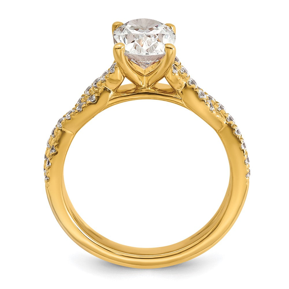 14k 1 7/8ct Certified Lab Grown Diamond VS+ F+ Oval Complete Eng Ring