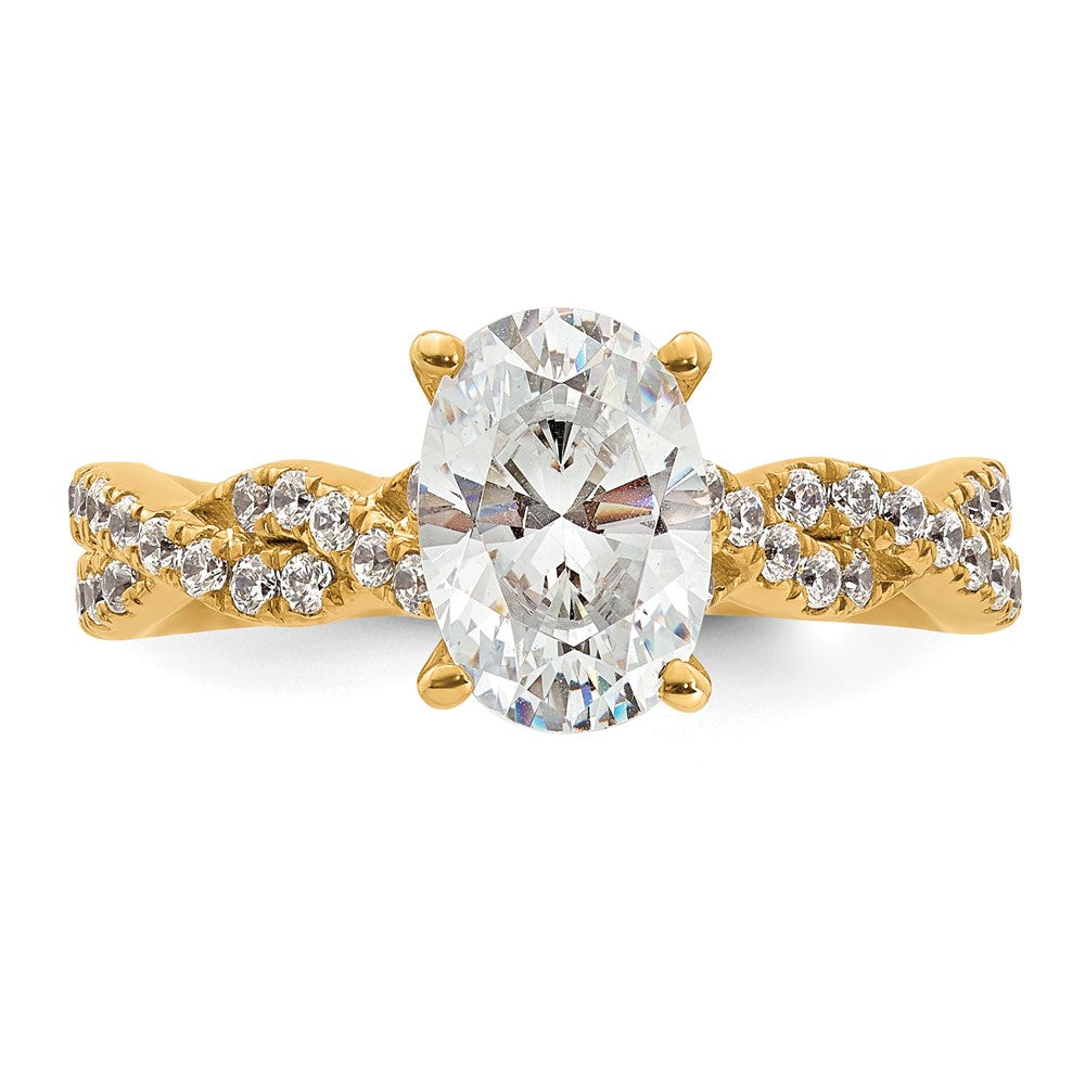 14k 1 7/8ct Certified Lab Grown Diamond VS+ F+ Oval Complete Eng Ring
