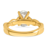 14k 1 7/8ct Certified Lab Grown Diamond VS+ F+ Oval Complete Eng Ring
