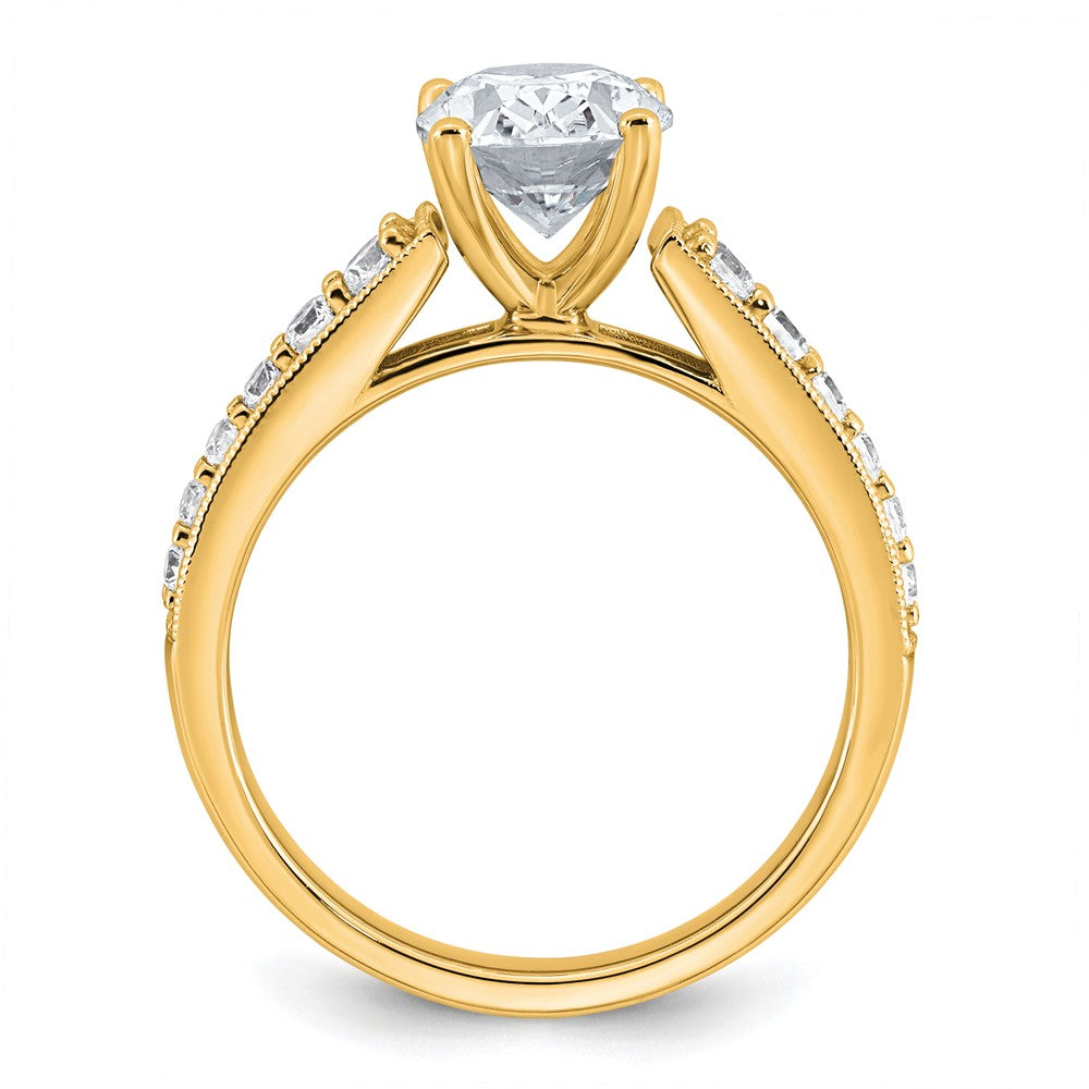 14k 1 7/8ct Lab Grown Diamond VS+ F+ Oval Complete Eng Ring