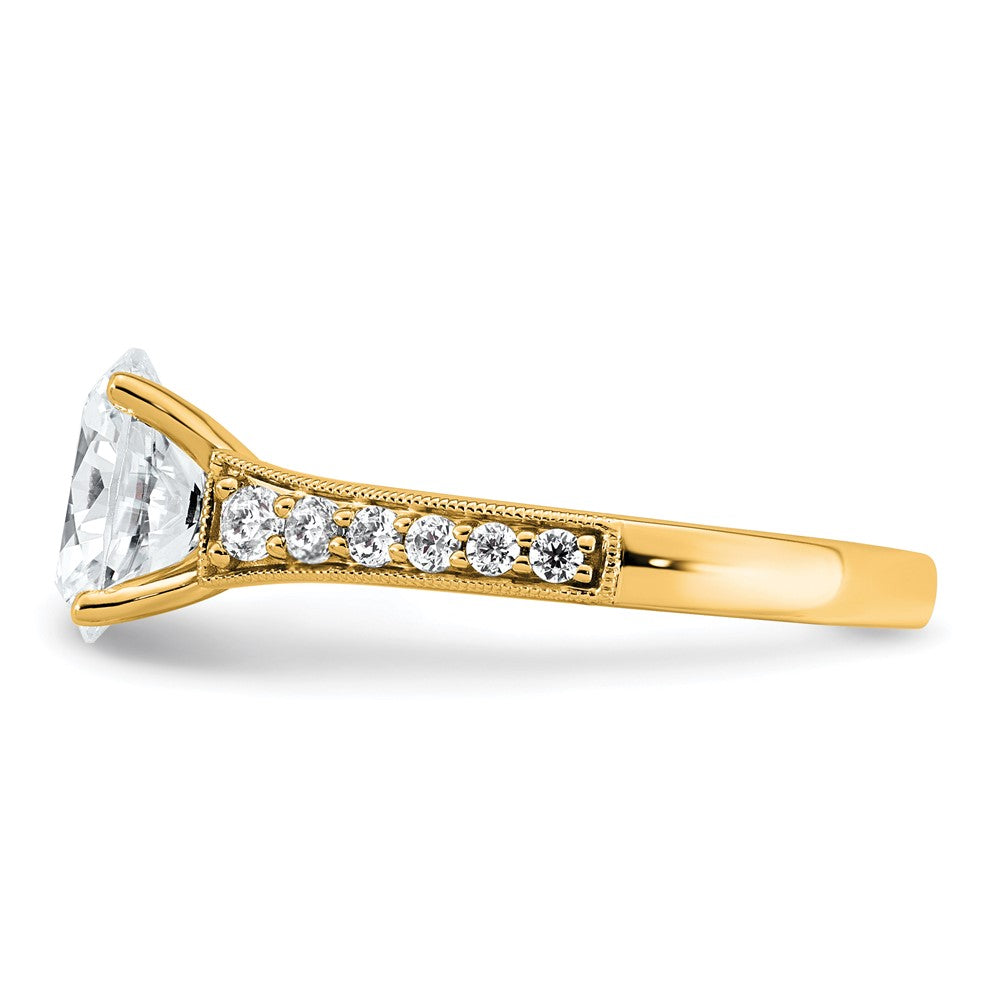 14k 1 7/8ct Lab Grown Diamond VS+ F+ Oval Complete Eng Ring