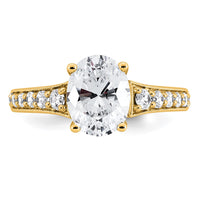 14k 1 7/8ct Lab Grown Diamond VS+ F+ Oval Complete Eng Ring